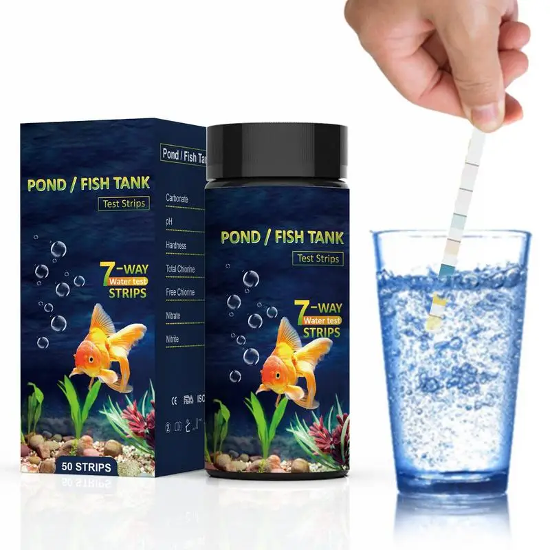 

Aquarium Test Strips 50 Pieces Swimming Pool Test Strips Fish Tank Pond Test Strips Testing Ph Alkalinity Chlorine Carbonate