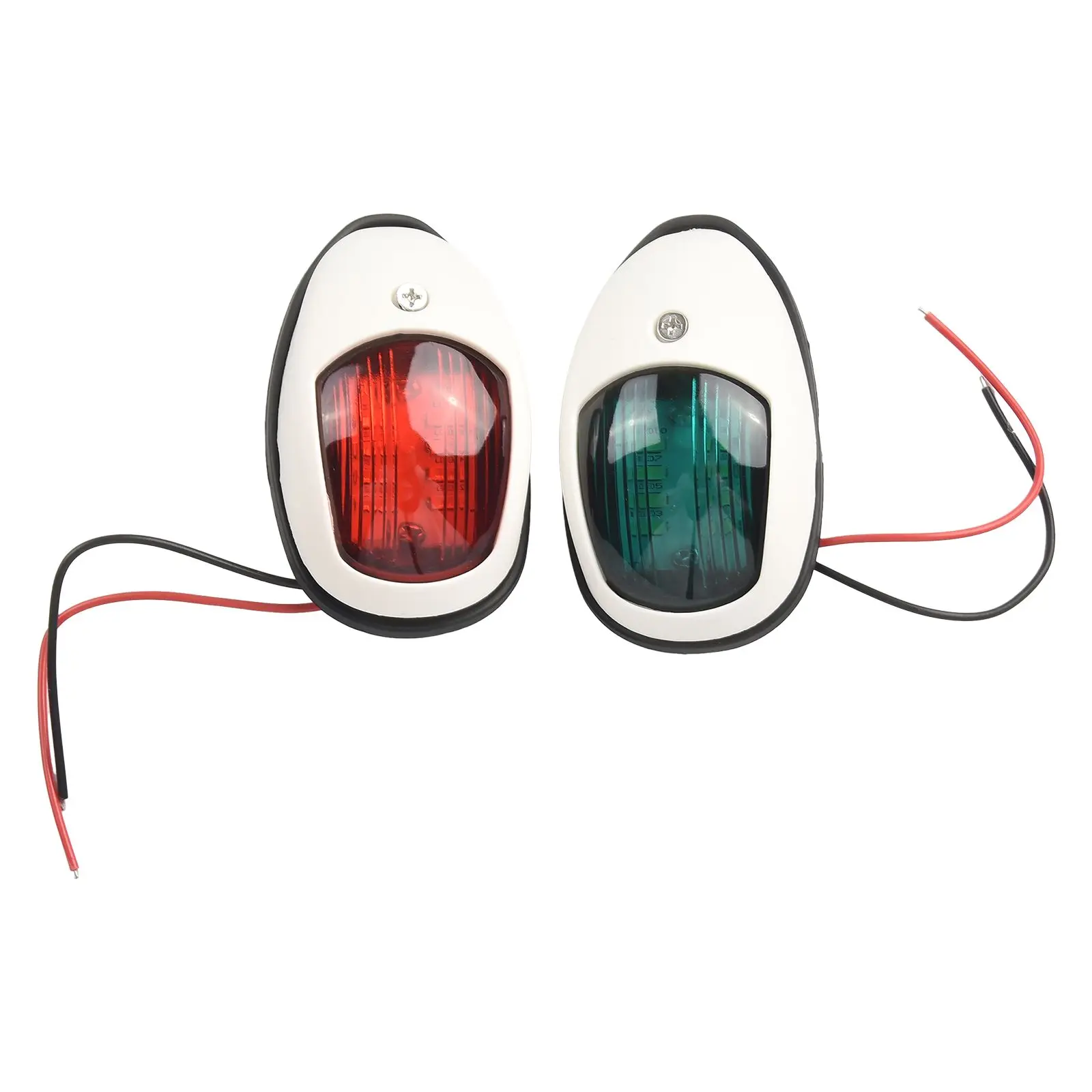 2pcs 8LED Boat Lights Yacht Lights LED Red And Green Navigation Signal Lights White Shell Red + White Shell Green ABS+LED DC10V-