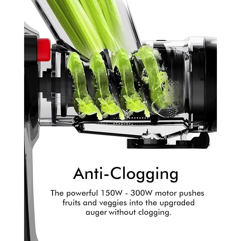 SiFENE Slow Masticating Cold Press Juicer Machines for Fruit & Vegetable, Juice Yield Maker Extractor with Dual Mouth, Gray 4