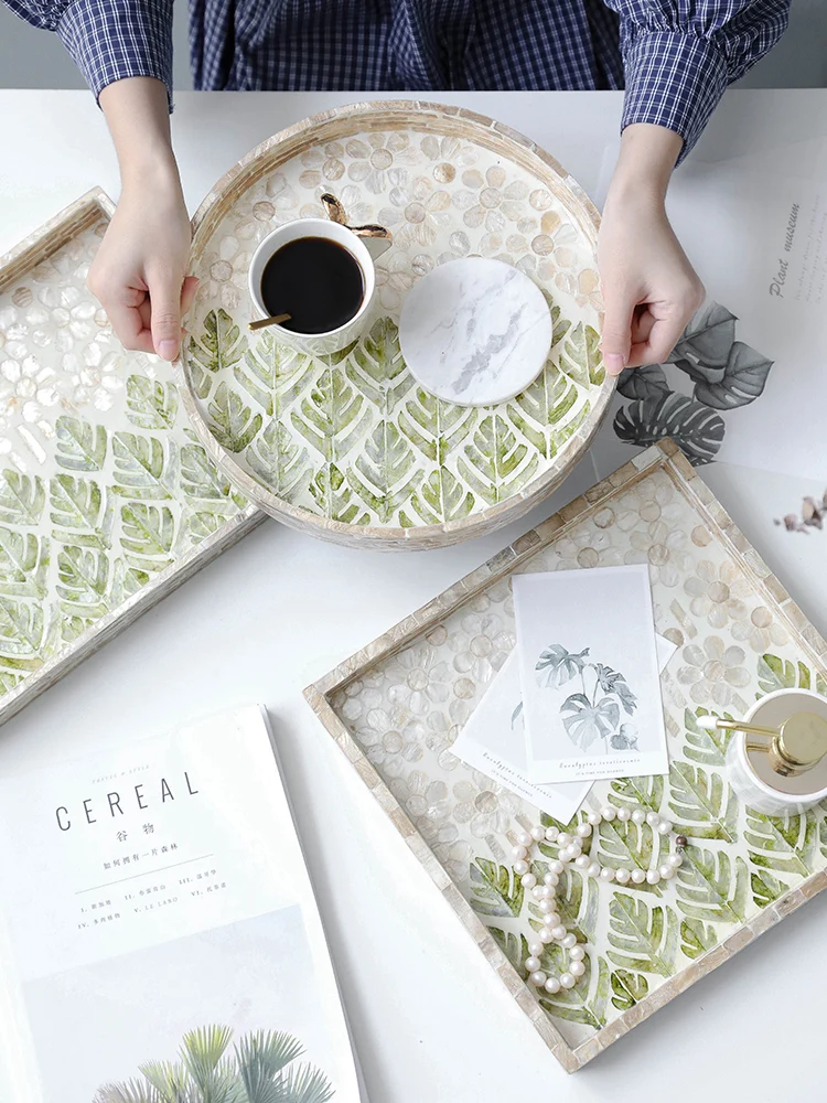 

Creative Handmade Color Shell Fruit Plate Decoration Decoration Jewelry Storage Tray Tray Tea Tray Dining Tray