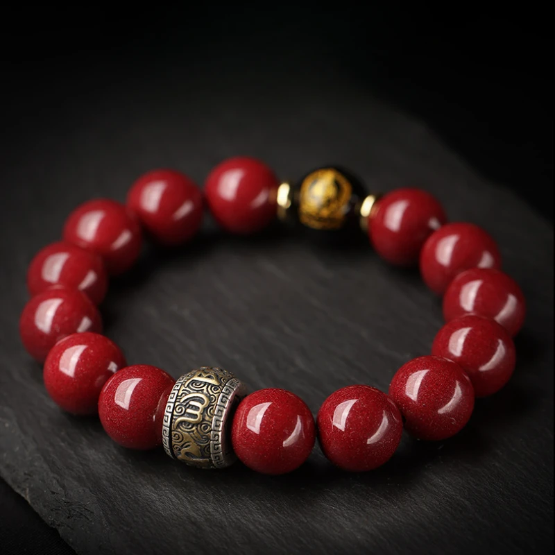 

Bracelet Adult Style Natural Material Cinnabar Fashion Exquisite with Accessories Men and Women Same Style Ping Fu High-End Gift