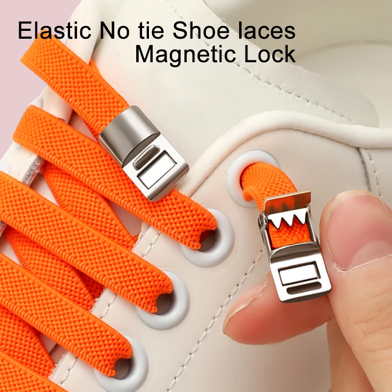 Elastic No tie Shoelaces Lock Kids Adult Lazy Laces Alloy
