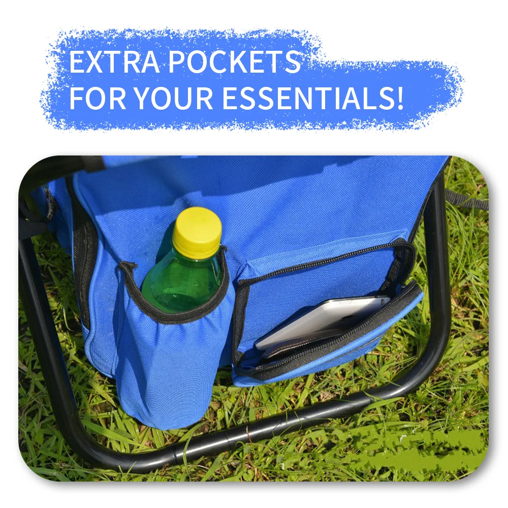 Portable Ice Chair Cooling Seat Ice Stool Foldable Insulated Pack Stool Dual-shoulder Straps Fishing