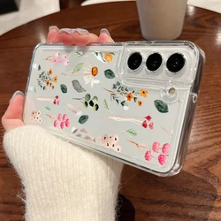 Floral Clear Silicone Phone Case Cover for Samsung S25Edge (A088)