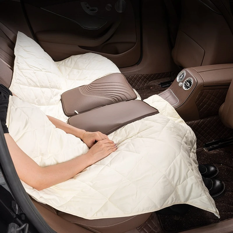 메르세데스 벤츠 GLS GLE C-클래스 GLC E-클래스용 2-in-1 베개&담요, 차량 허리 지지 에어컨 퀼트