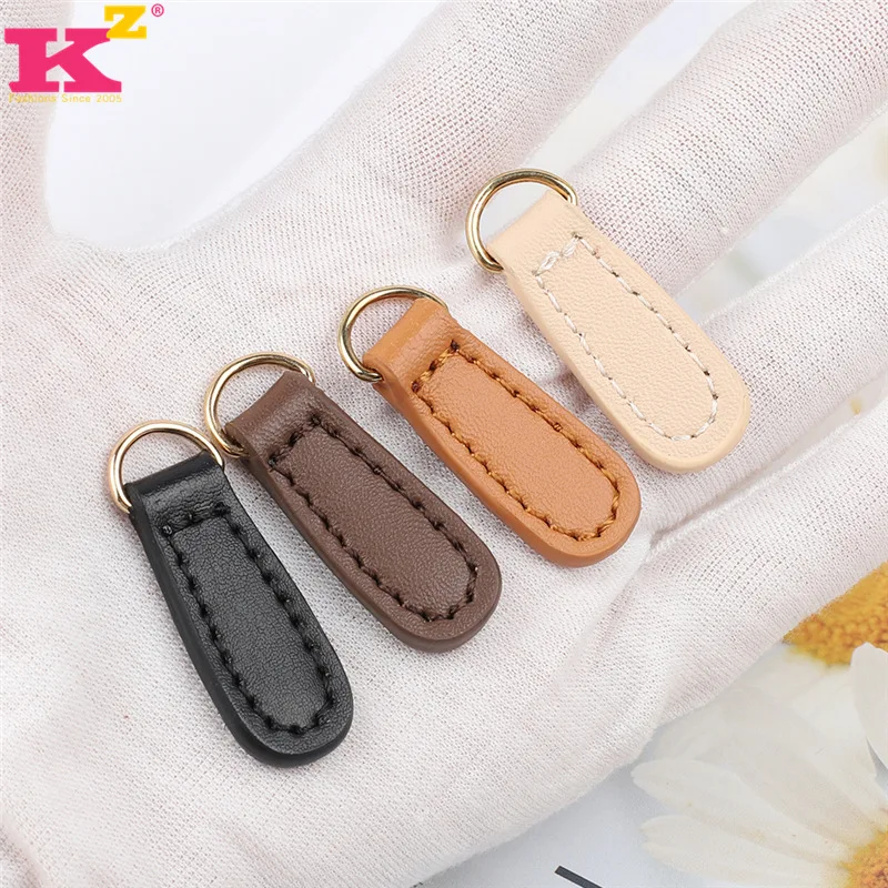 

2pcs Leather Zip Puller Zipper Pulls Replacement Sewing Fastener Slider for Backpack Clothes DIY Zippers Sewing Accessories