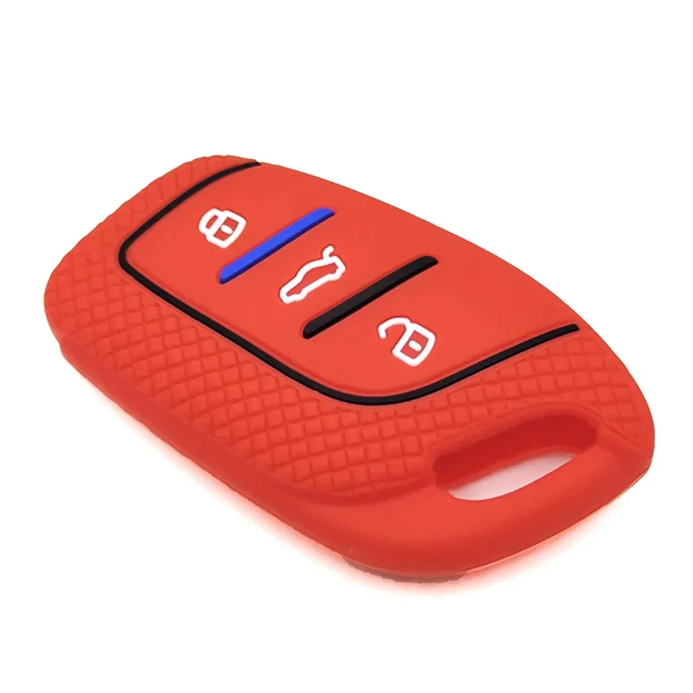 Premium Silicone 3-Button Key Fob Cover with Keychain - Durable Protection in Stylish Design