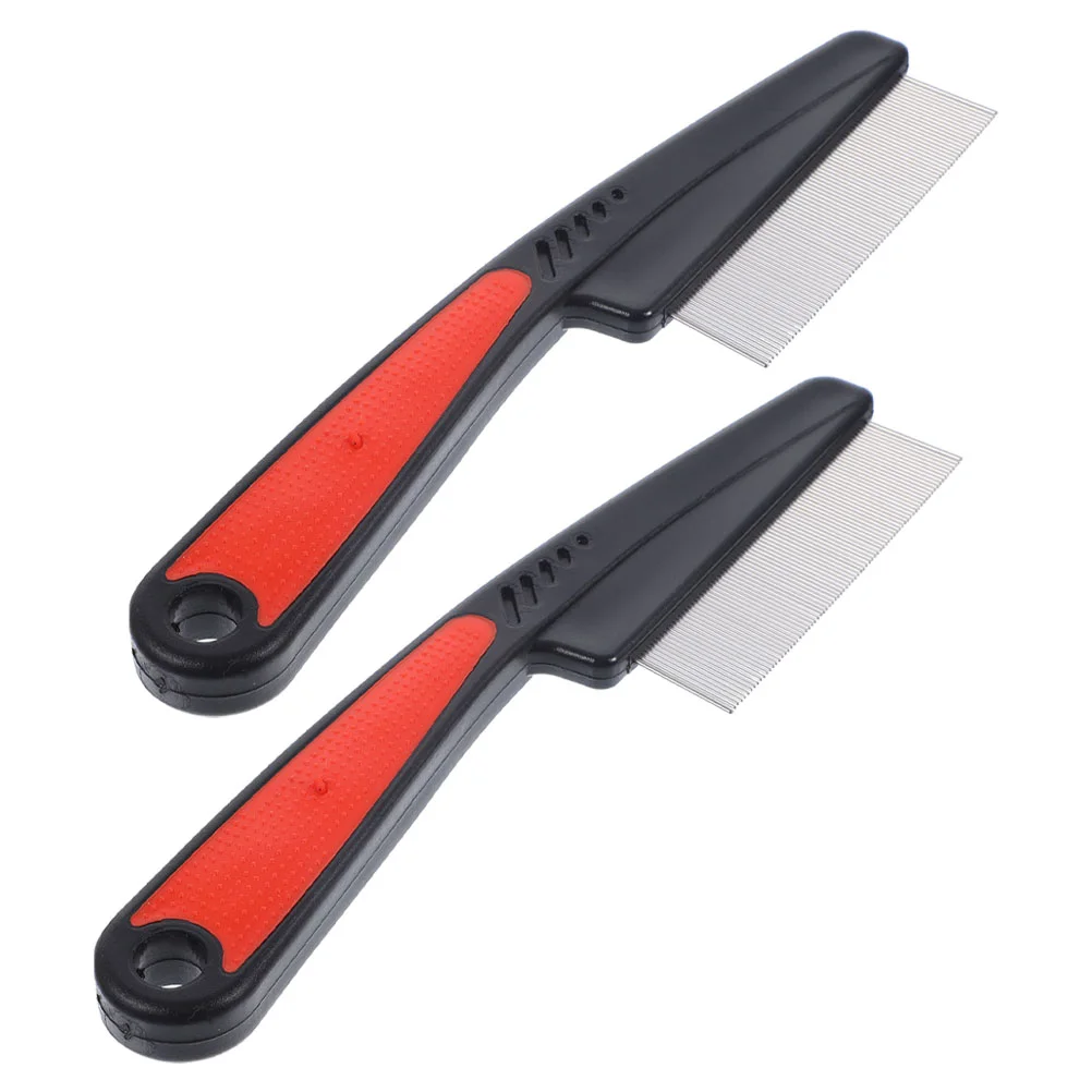 

2pcs Fine Tooth Hair Pet Stainless Steel Hair Pet Dandruff Remove Pet