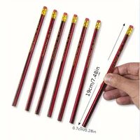 HB Wooden Pencils with Erasers -  Red & Black Barrels for Writing Drawing and Sketching - Ideal for Students and Office Supplies 5