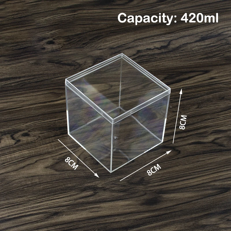 1Pcs Large Capacity Jewelry Storage Box Clear Acryl Cube Portable Jewelry Storage Earrings Necklace Ring Jewelry Display