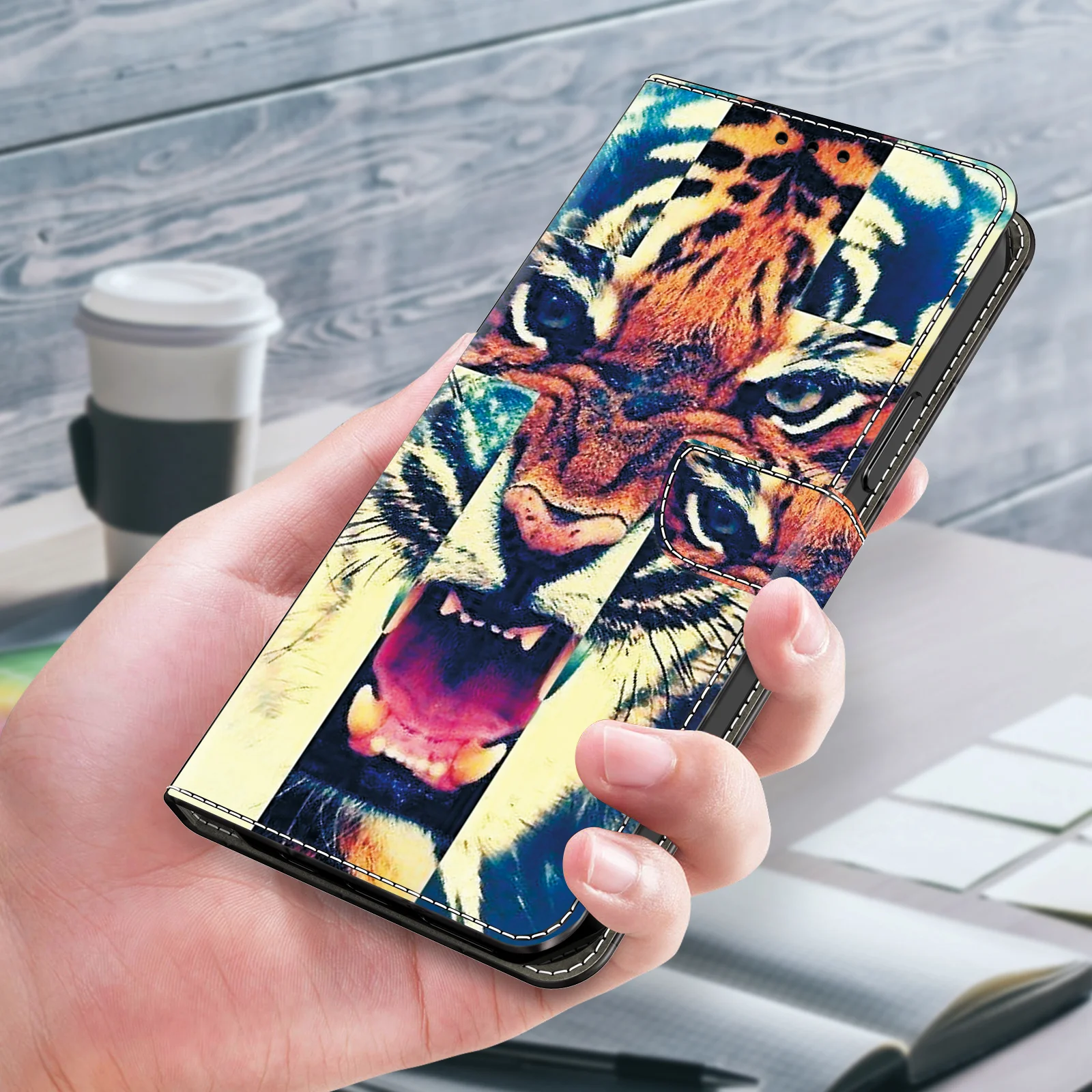 Premium 3D Magnetic Flip Wallet Leather Phone Case