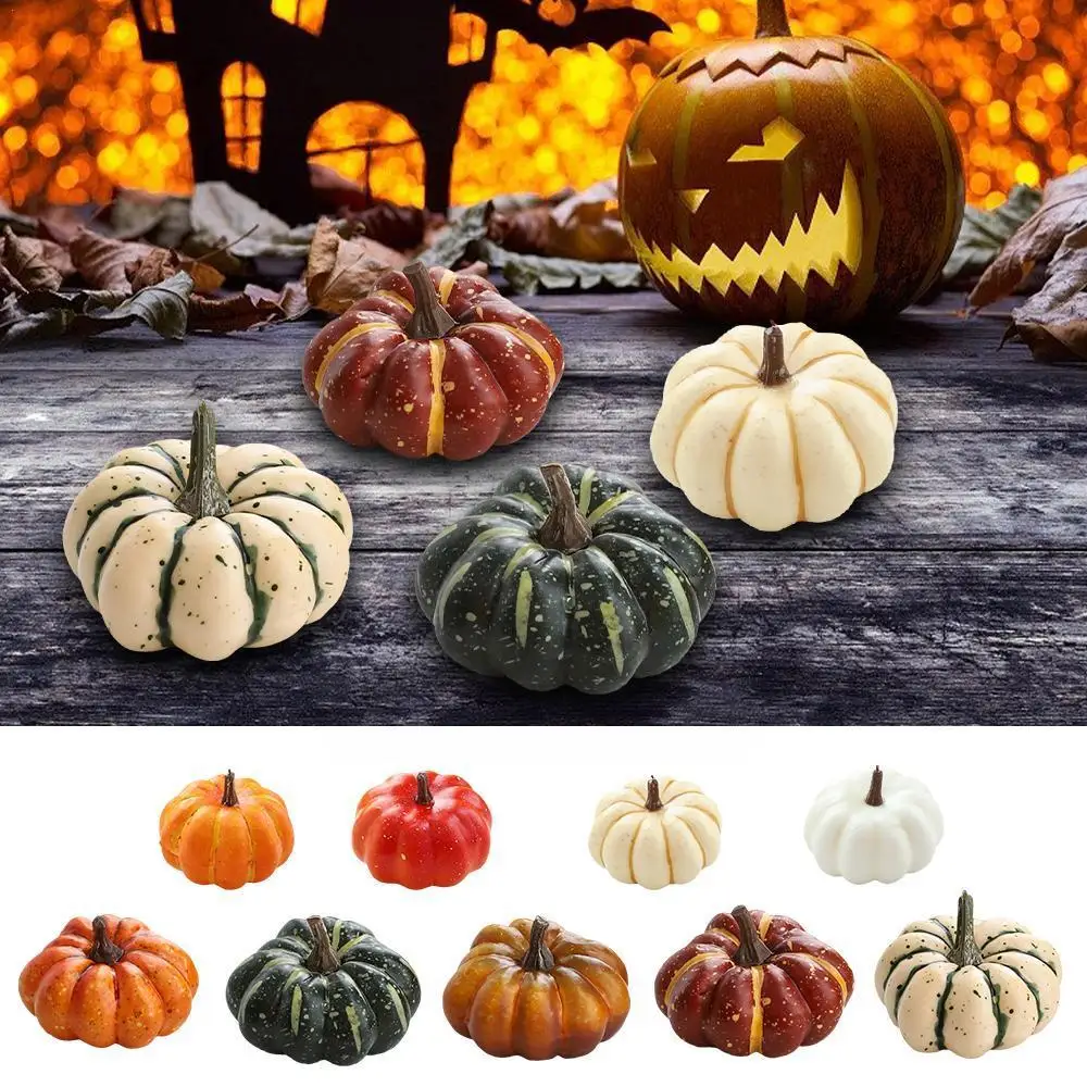 

Mini Artificial Halloween Pumpkin Decor Simulation DIY Halloween Farmhouse Craft Decoration Party Harvest Vegetable Home Pr R0V8