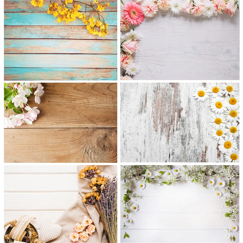 

Vinyl Custom Photography Backdrops Props Flower Wood Planks Photo Studio Background 21921 CXSC -16