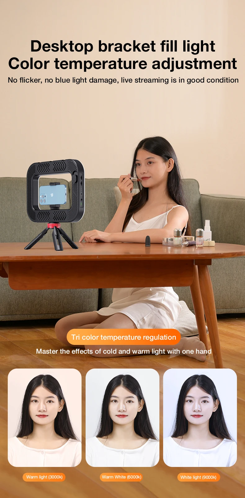 Smartphone Video Rig with Light Cell Handheld Stabilizer with Ring Light for Filmmaking Live YouTube Tiktok Video Recording