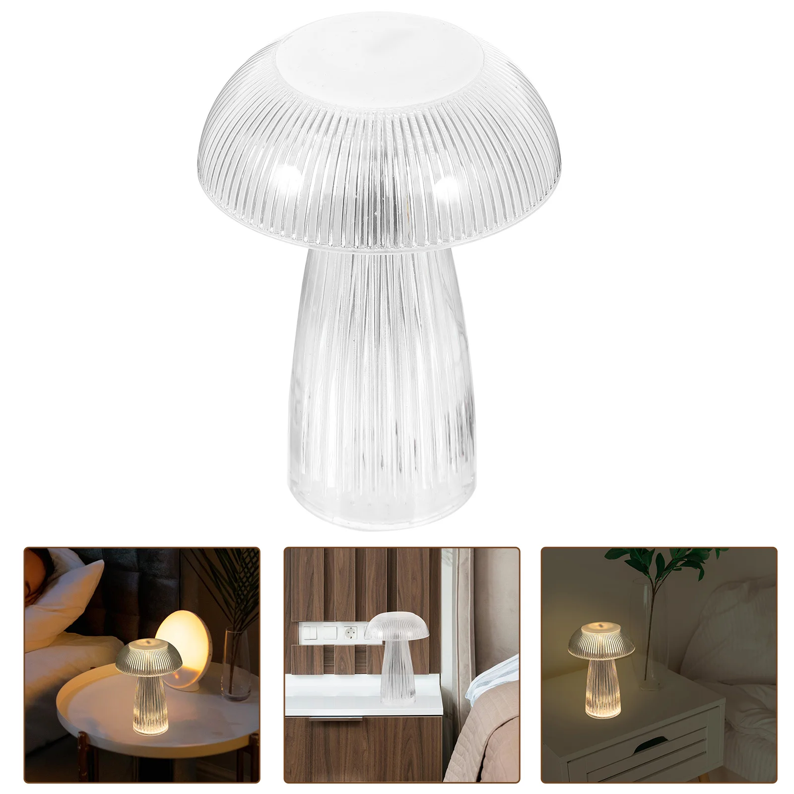 

Crystal Table Lamp Bedroom Light Desk Bedside Nightstand Jellyfish Led Small Lamps for Spaces Aesthetic Abs