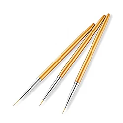 Premium Acrylic French Stripe Nail Art Brush Set - 3D Design & DIY Manicure Essentials (Yellow)