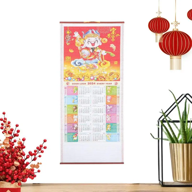 

Chinese New Year Calendar Scroll 2024 Year Of Dragon Wall Calendar For Daily Weekly Planner Scheduler Home