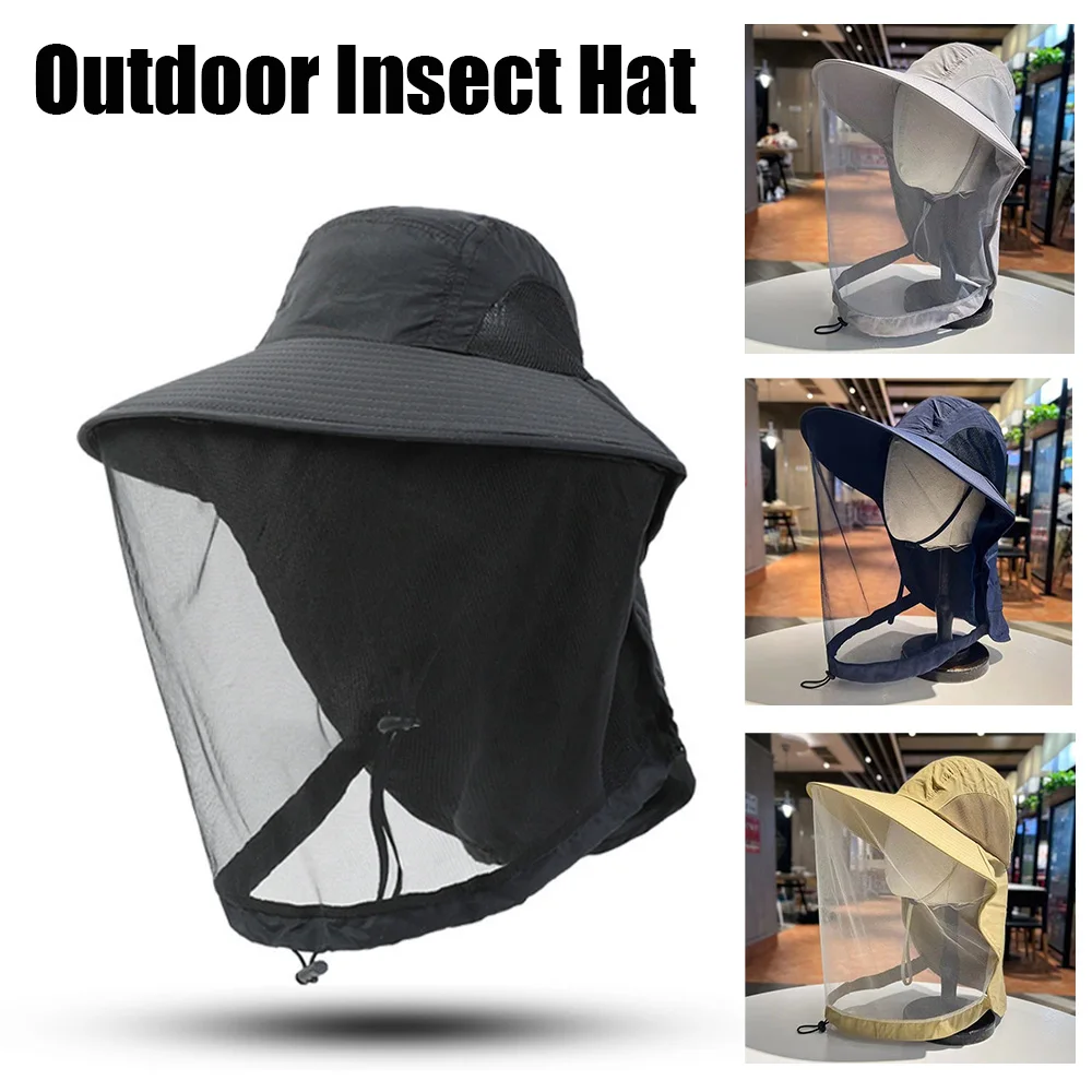 Fishing Caps,Sunscreen hat,Men's and Women's Outdoor Mosquito Caps,Sun Protection Wide-brimmed Hats for hunting hiking camping