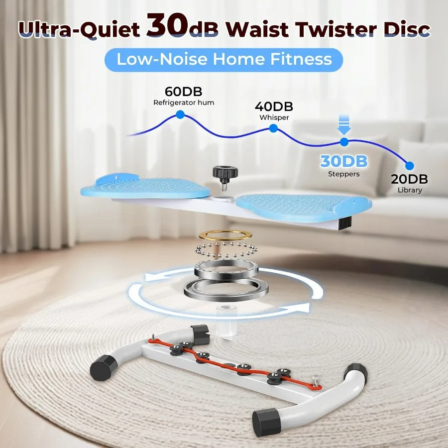 Ab Twister Board300 lbs Capacity Slim Waist and Core Ab Exercise Foot Massage Design Noiseless Home Gym Exercise