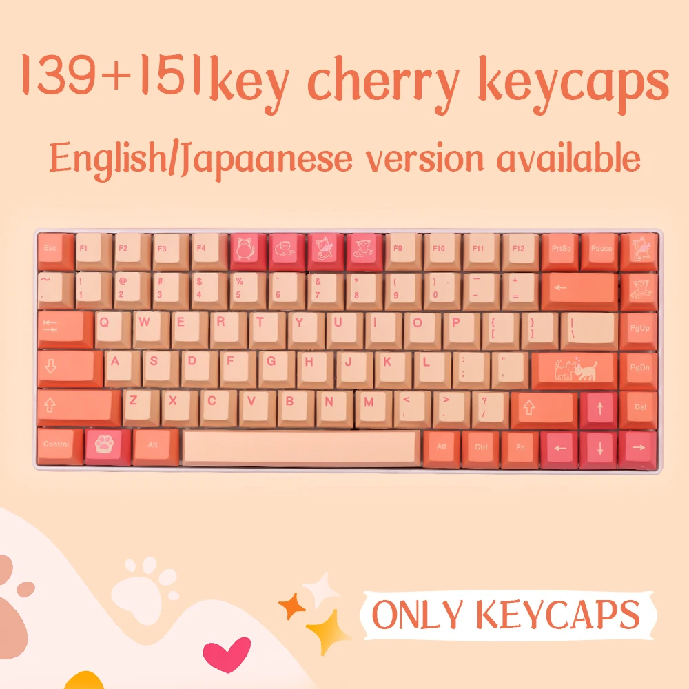 

GMK Clone Orange Boi Cherry Profile keycaps Support 61/64/68/78/84/87/96/980/108 Pink Key Cap for Machanical Keyboard
