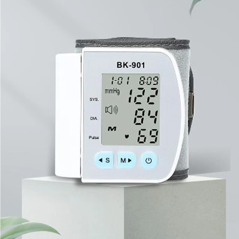 English Voice Smart LCD Screen Broadcast Wrist Blood Pressure Monitor Digital Automatic BP Tonometer Heart Rate Sphygmomanometer