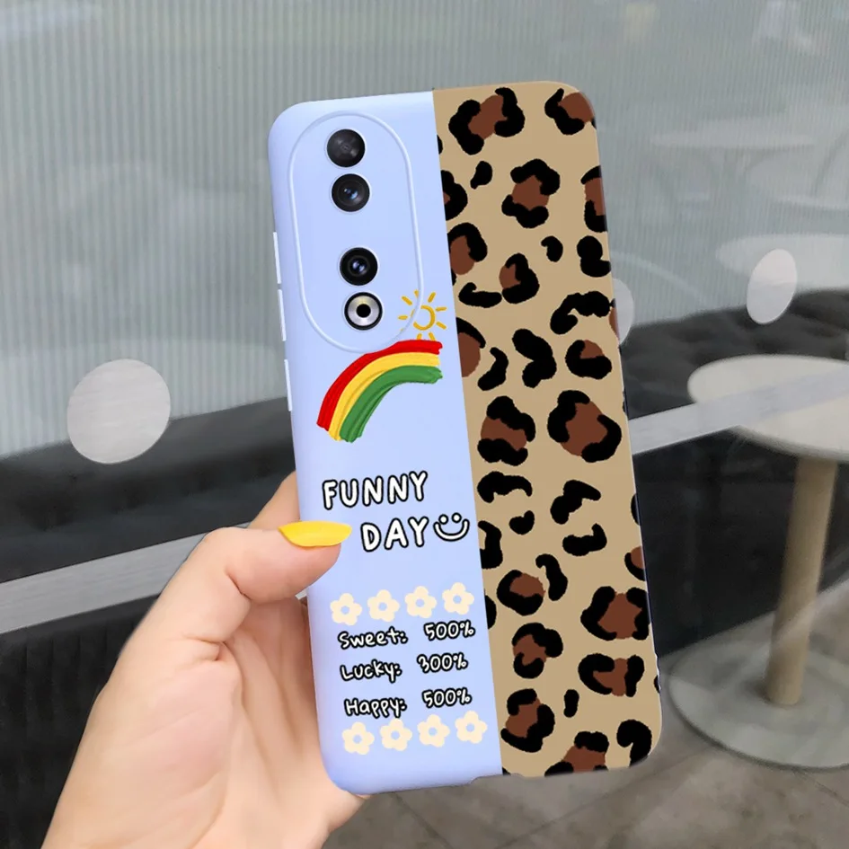 Fashion Leopard Painted Matte Soft Phone Case for Huawei Honor 90 Series