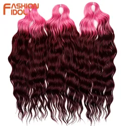 Sunny Blonde Loose Deep Wave Braiding Hair Extensions - 24 Ombre Twist Crochet Curls - 24inches - 60cm (3T - PINK - EGGPLANT)