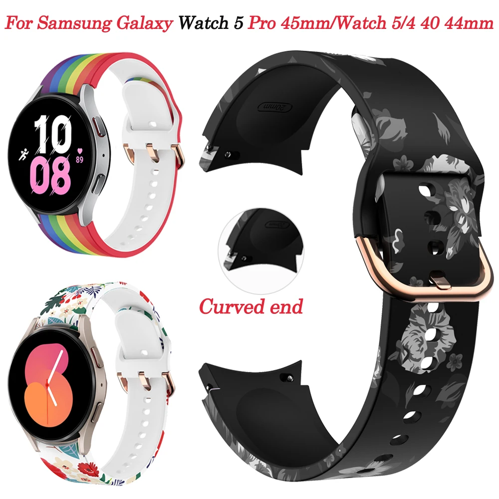 

Ремешок сменный с принтом для наручных часов, браслет для Samsung Galaxy watch 5/4 44 мм 40 мм 4 Classic 46 мм 42 мм Watch5 Pro 45 мм, 20 мм