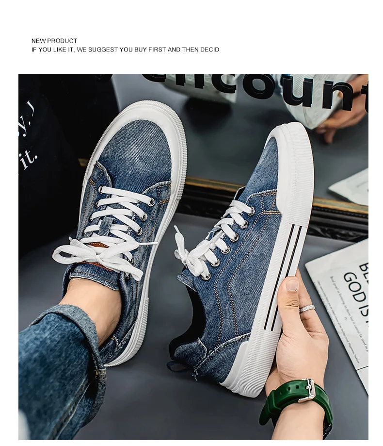 Große Größe 39-48 Herren Sportschuhe Marken atmungsaktive Herbst Canvas Sneakers Herren Laufschuhe Designer Jeans Stoff Wanderschuhe – Detail 12