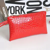 Mode femmes sac à main Faux cuir portefeuille sac à main fermeture à glissière Portable couleur unie téléphone poignée sac Long portefeuille 4