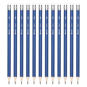 Matite esagonali pre-affilate HB da 24/36 pezzi con gomma, per scrittura e disegno fluidi, per scuola e ufficio, set sfuso nero/blu/giallo