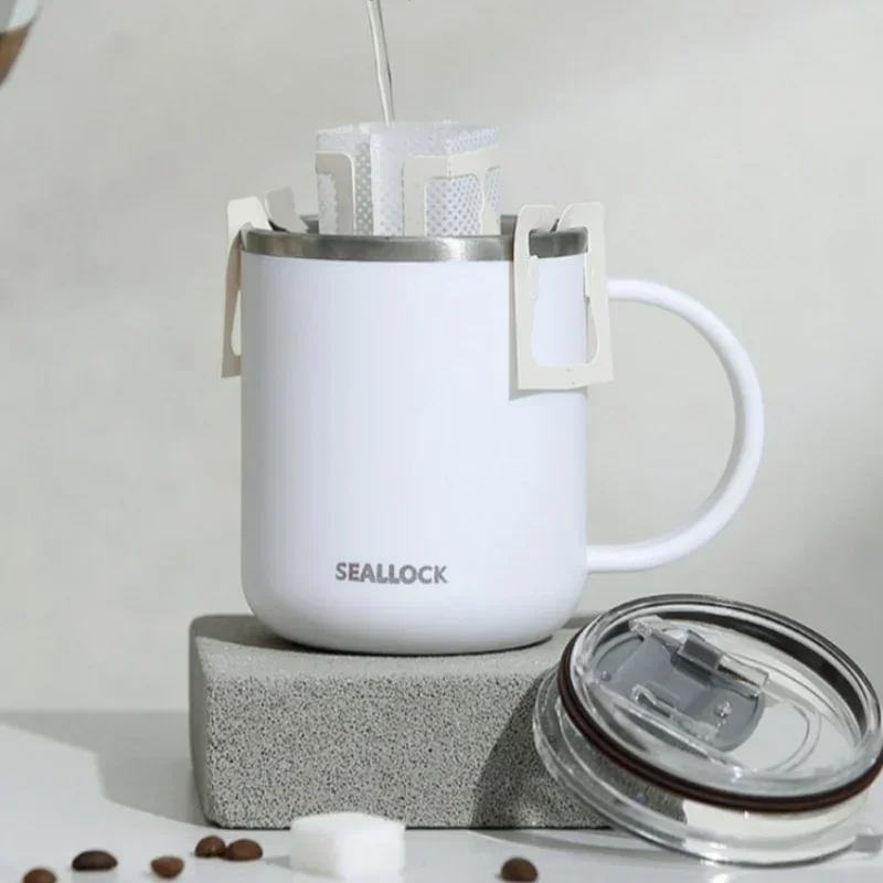 Stainless Steel Double Layer Water Cup with Lid for Coffee and Juice