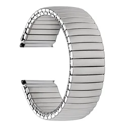 Universal Stainless Steel Elastic Metal Watchband Replacement Strap, 12 - 22mm - 16mm (Silver)