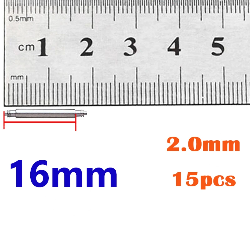 Stainless Steel Watch Band Spring Bar Pins - 2mm Diameter, Various Lengths