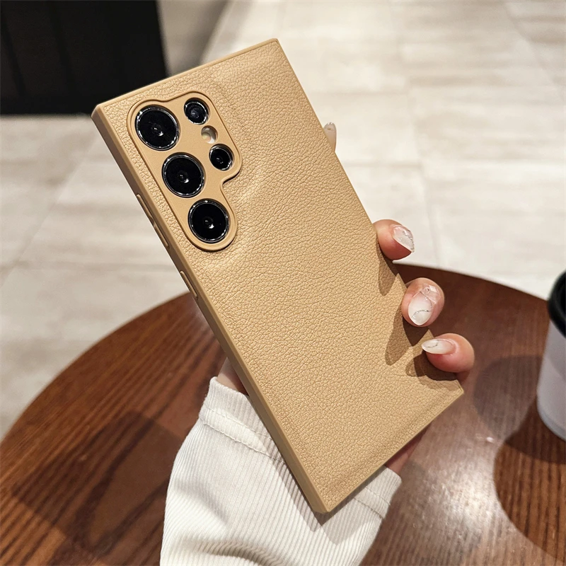Luxury PU Leather Pattern Shockproof Phone Case with Matte Finish