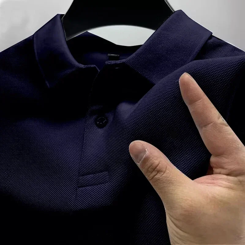 thumbnail image 1 of Camiseta de manga corta con solapa de verano para oficina, estilo clásico, estilo polo, para hombre, para negocios, ocio, transpirable, 1 of 5