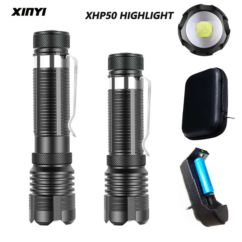 

XHP50 MINI LED Flashlight Use 14500 Battery Support Zoom 5 Lighting Modes Waterproof Torch Suitable for adventure camping etc.