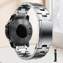 Titanium Metal Band, 26mm, Quick Fit Strap Wristband - 22mm (Silver)