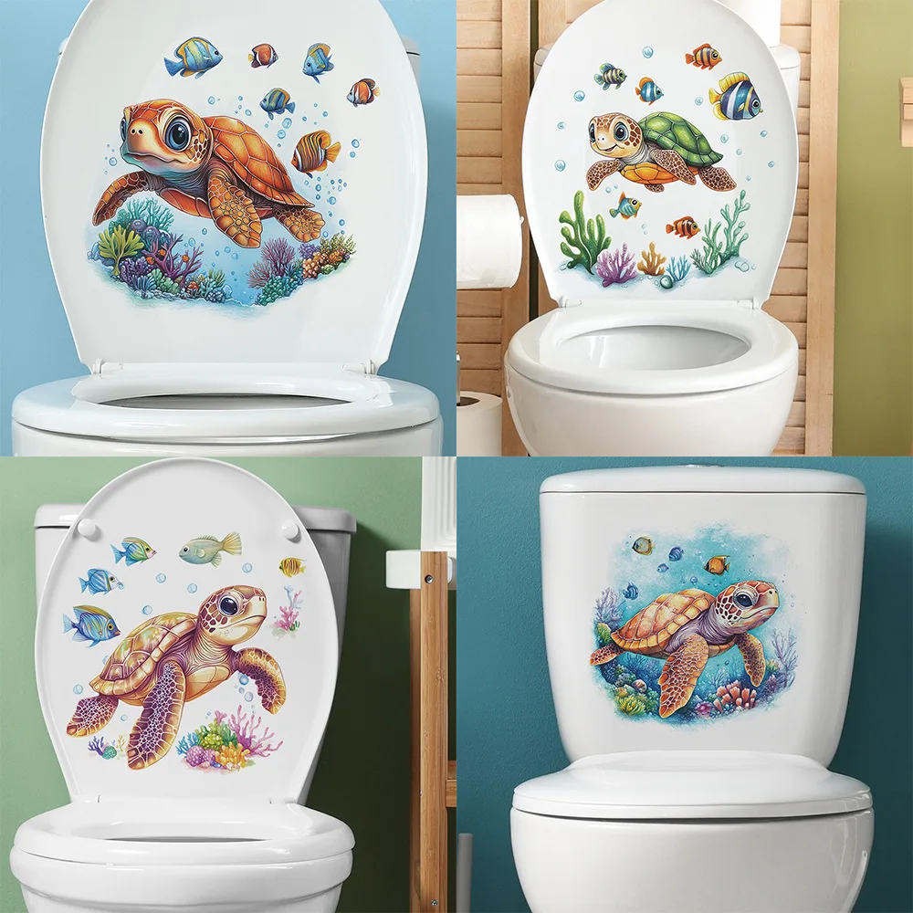 1PCS Cartoon Underwater World Toilet Stickers toilet stickers toilet wall stickers