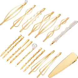 3/4/5 Pcs/Set Pearl Metal Hair Clips for Women Sweet Simple Geometric Hairpin Barrettes Girl Hair Accessories Fashion Jewelry