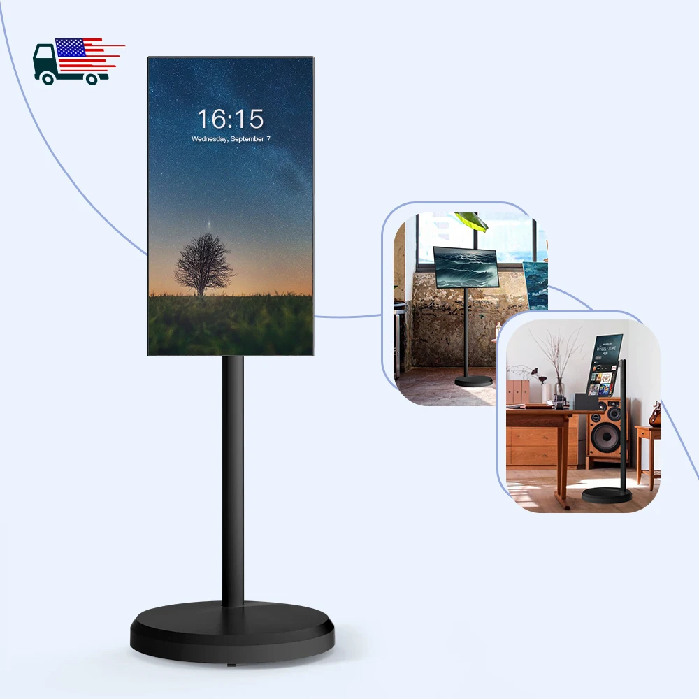 

Portable 21.5 Inch Touch Display Ips Screen 180 Rotate with Wifi Floor Standing Smart TV