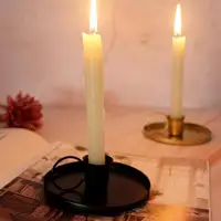 Iron Black Gold Plated Candle Holders Pillar Metal Plate For Wedding Party Festival Candlestick Holder Art Gift Home Decoration 6
