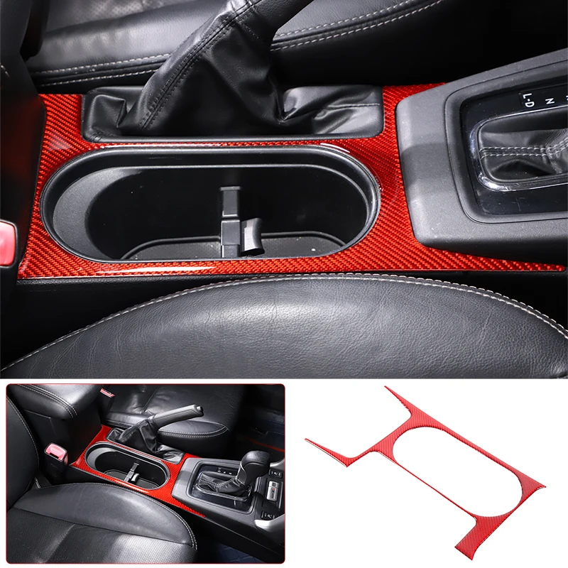 

For Subaru Forester 2013-2018 Soft Carbon Fiber Car Central Control Water Cup Holder Panel Trim Sticker Car Accessories