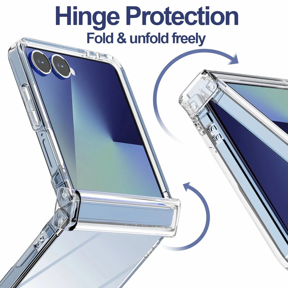 All-Inclusive Hinged Transparent Phone Case with Hinge Protection