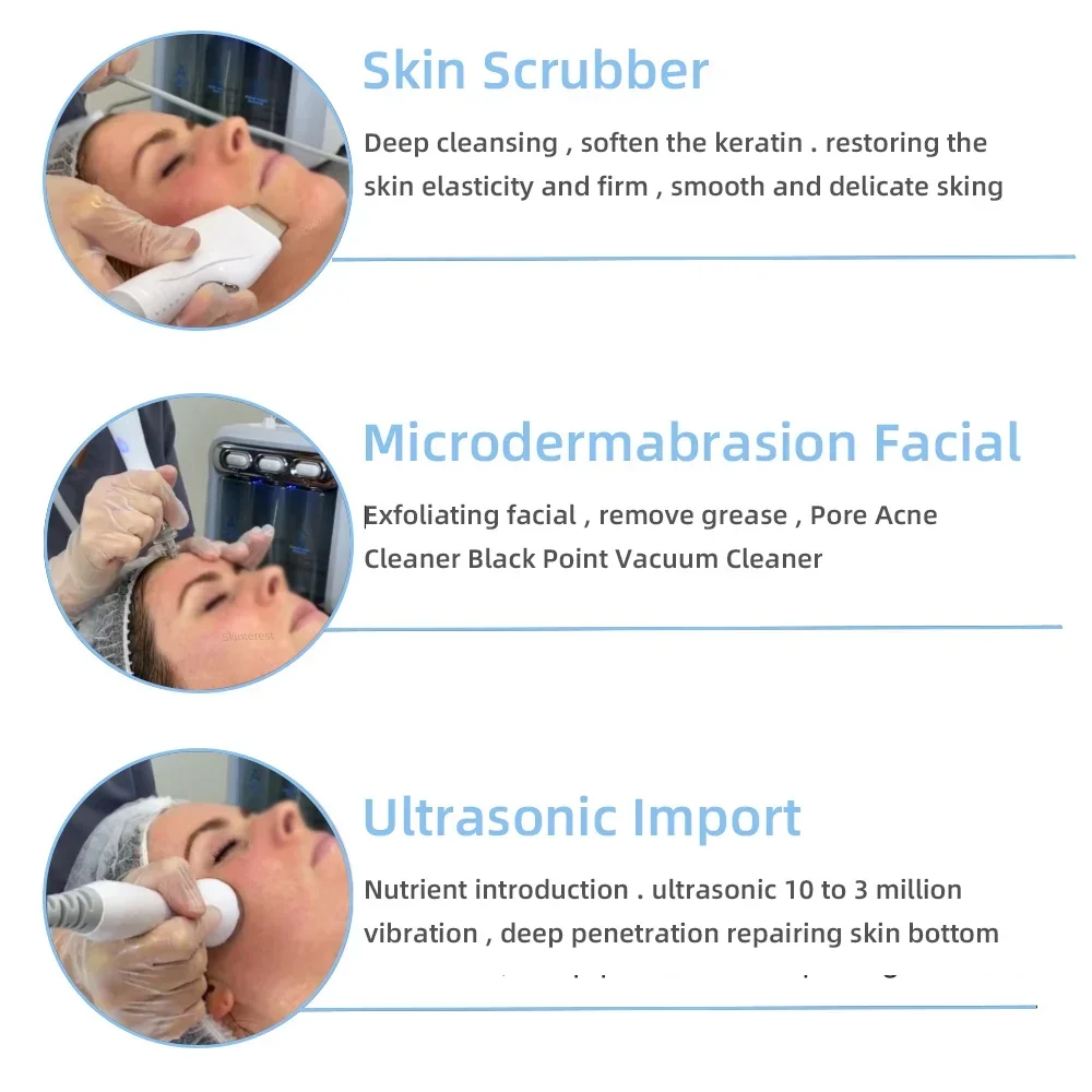 Dermabrasion Facial Machine 6 in 1 Rejuvenation Facial Water Dermabrasion Machine Hydra Aqua Deep Cleaning Skin Care Device