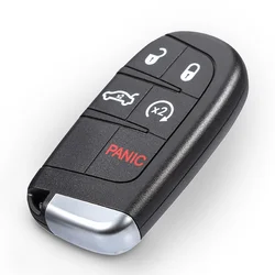 Premium 5 - Button Remote Car Key Shell Case - Keyless Entry Smart Case (Black)