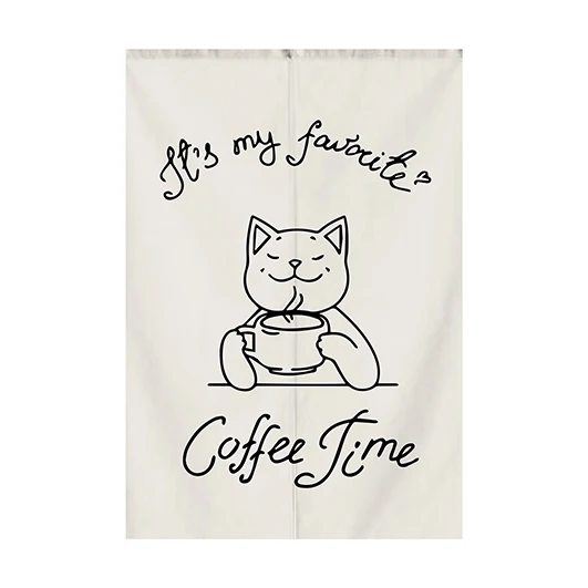 Funny Cat Japan Style Door Curtain Modern Minimalist Art Hanging Curtains Entrance Partition Bedroom Linen Kitchen Porch Decor 2