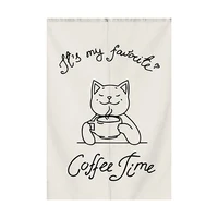 Funny Cat Japan Style Door Curtain Modern Minimalist Art Hanging Curtains Entrance Partition Bedroom Linen Kitchen Porch Decor 2