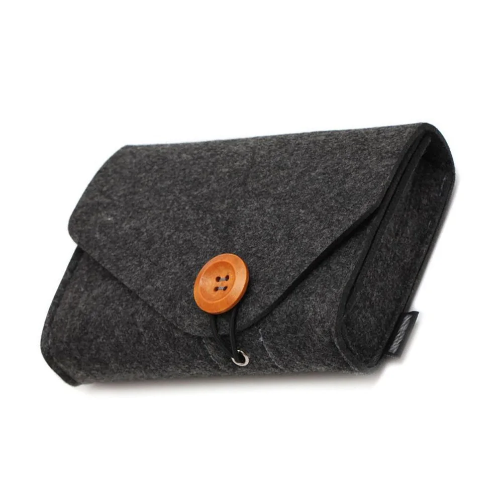 

Mini Felt Pouch Power Bank Storage Bag Data Cable Travel Organizer Digital Products Storage Bag key coin package