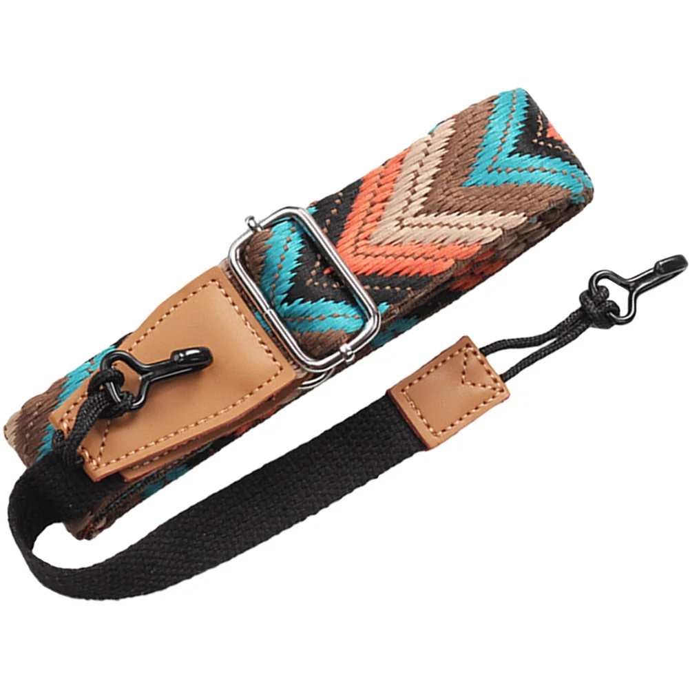 

Acoustic Acoustic Guitar Strap Adjustable Multi-color Ukelele Jacquard Woven Belt Double Hook